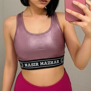 Nasir Mazhar Shimmer Purple Women's Sports Bra Crop-top